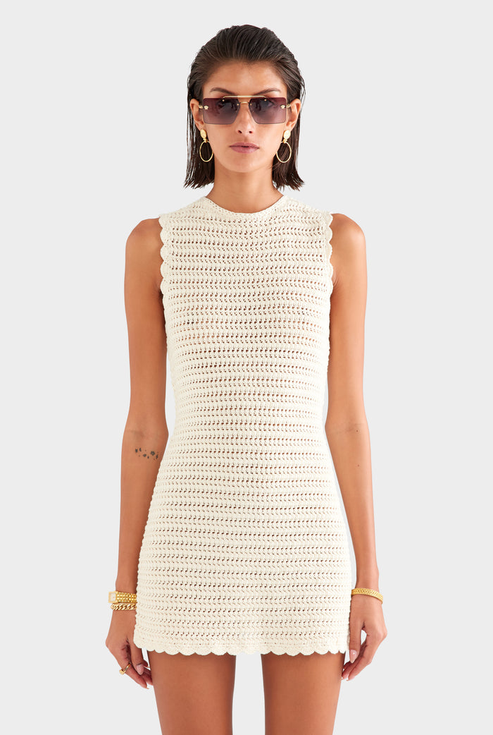 Crochet Mini Dress - Cream