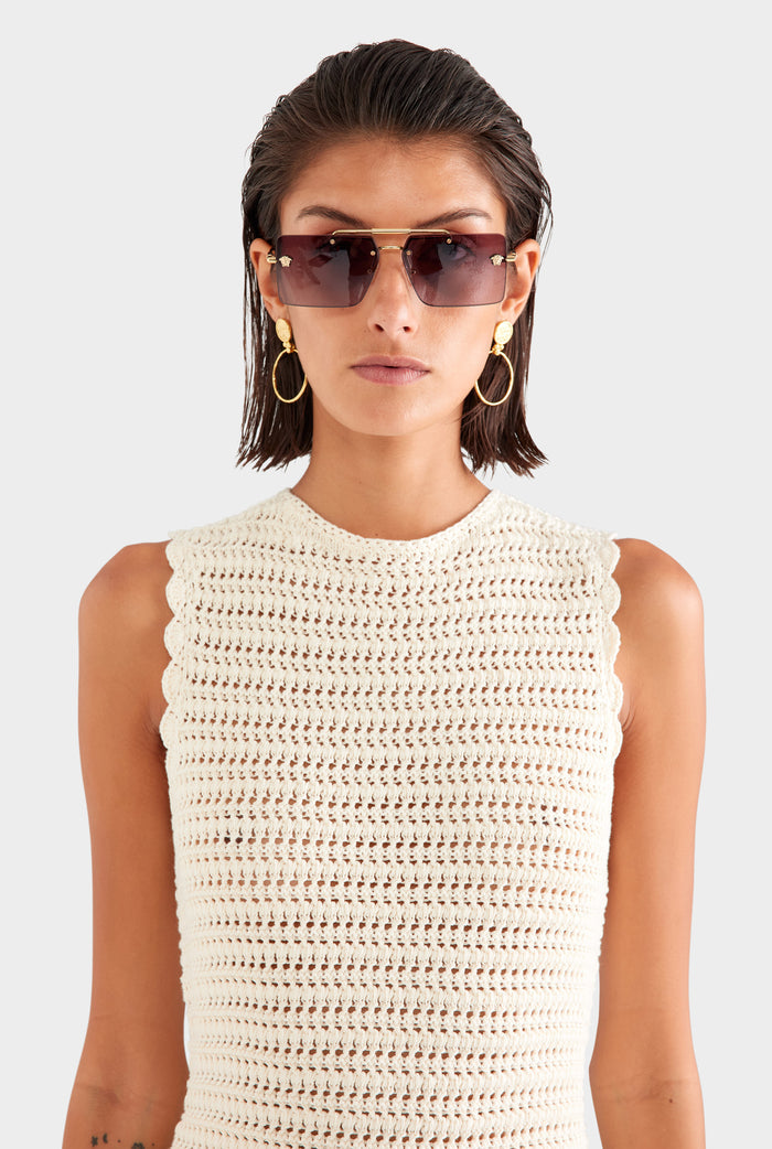 Crochet Mini Dress - Cream
