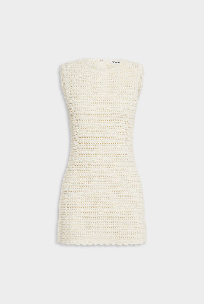 Crochet Mini Dress - Cream