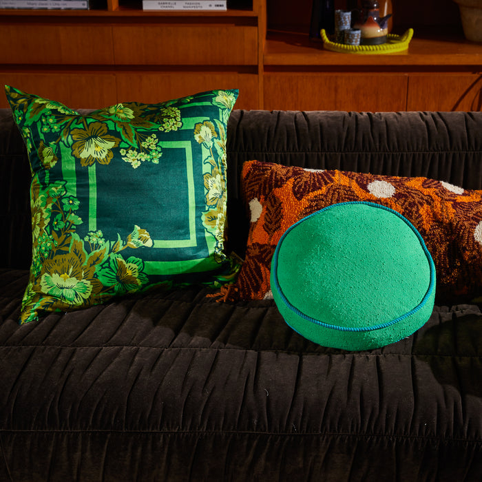 Dana Round Cushion - Spring Green Feather Insert