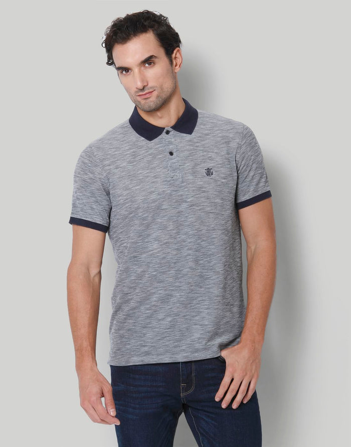 Dark Blue Polo Neck T-Shirt
