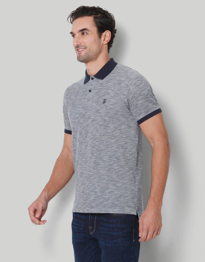 Dark Blue Polo Neck T-Shirt