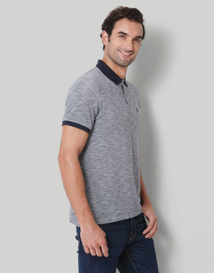Dark Blue Polo Neck T-Shirt
