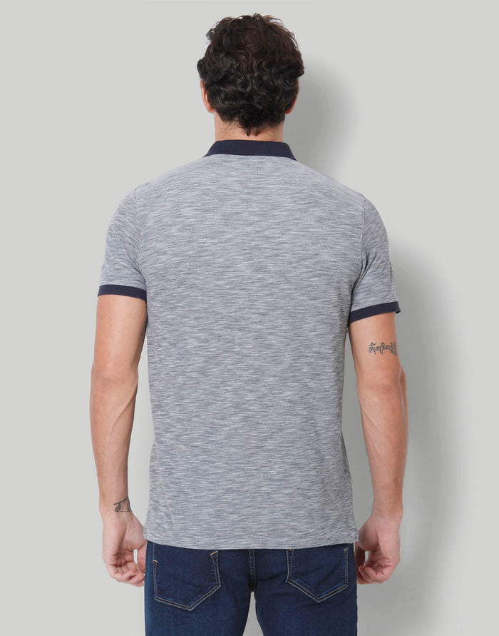 Dark Blue Polo Neck T-Shirt