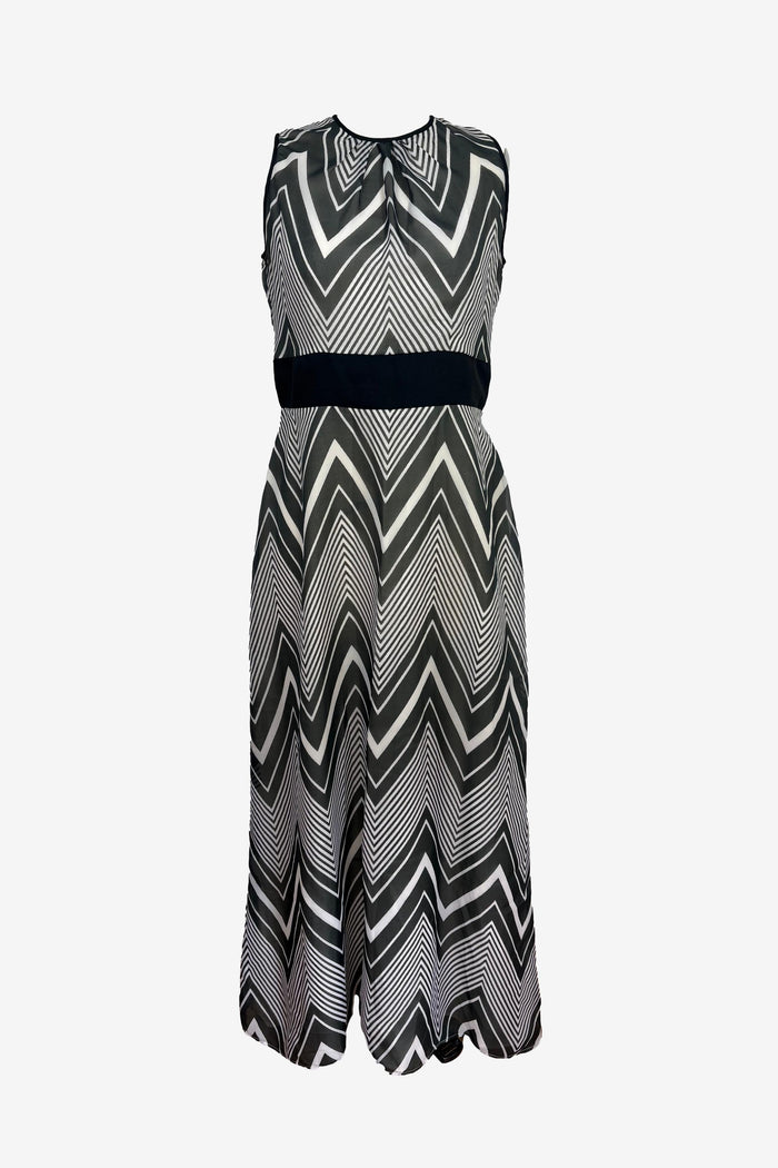 Davinia B&W ZigZag pattern Dress