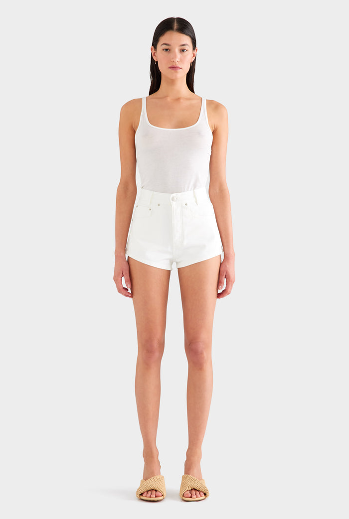 Denim Short - White