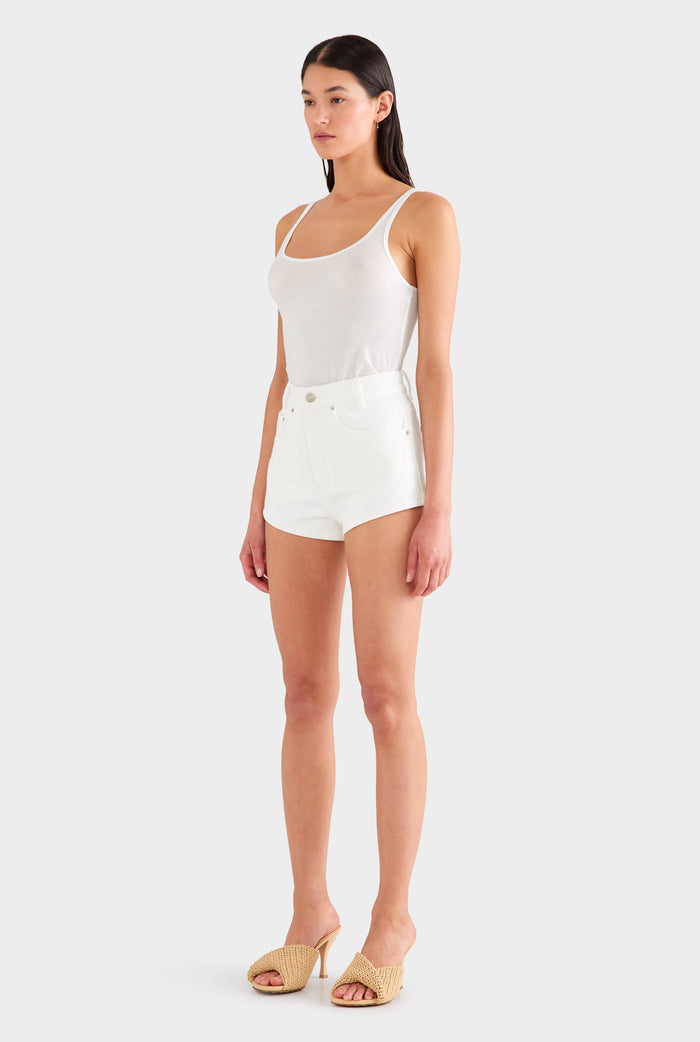 Denim Short - White