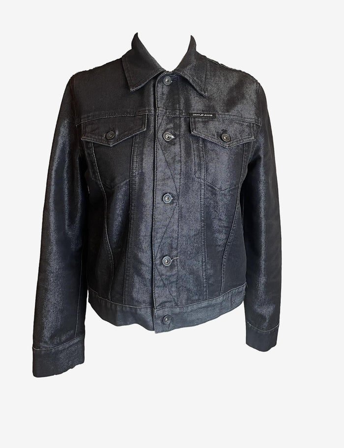 DKNY Shiny Patent Denim Jacket