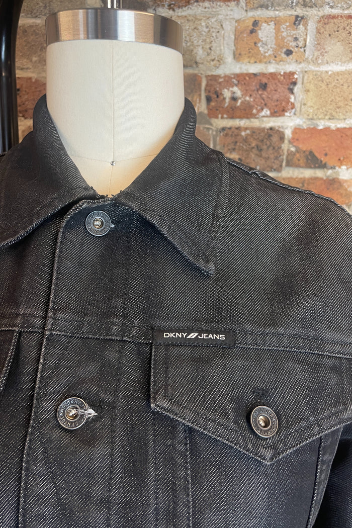 DKNY Shiny Patent Denim Jacket image 3