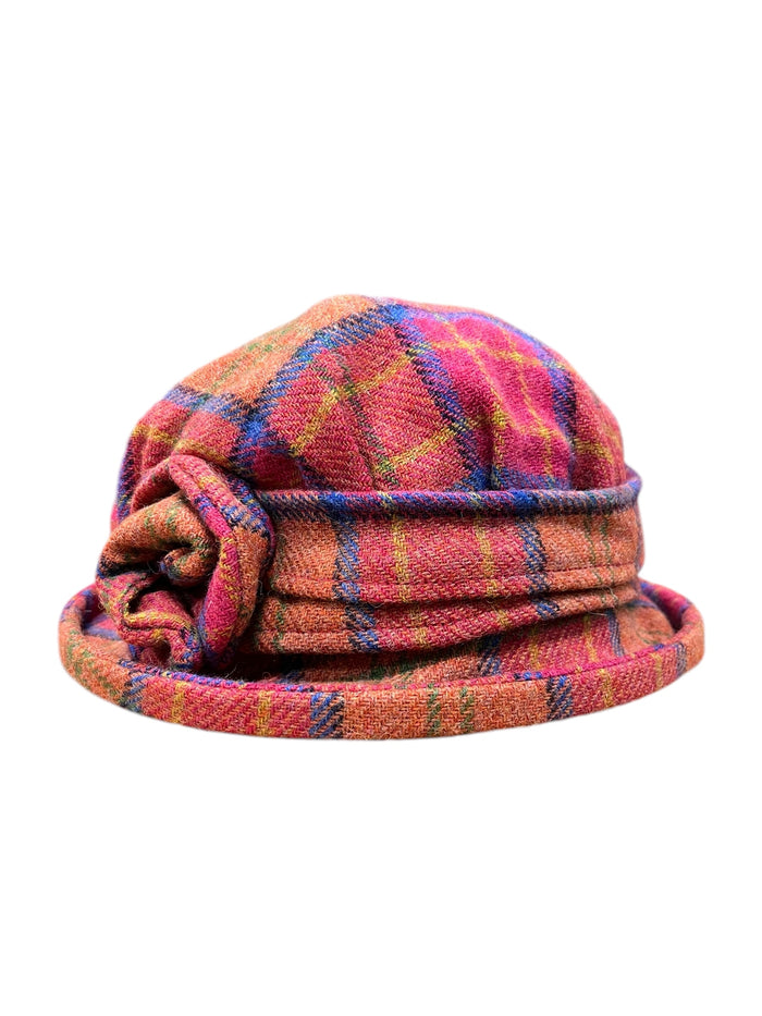 Peach and Pink Plaid - Downton Abbey Hat