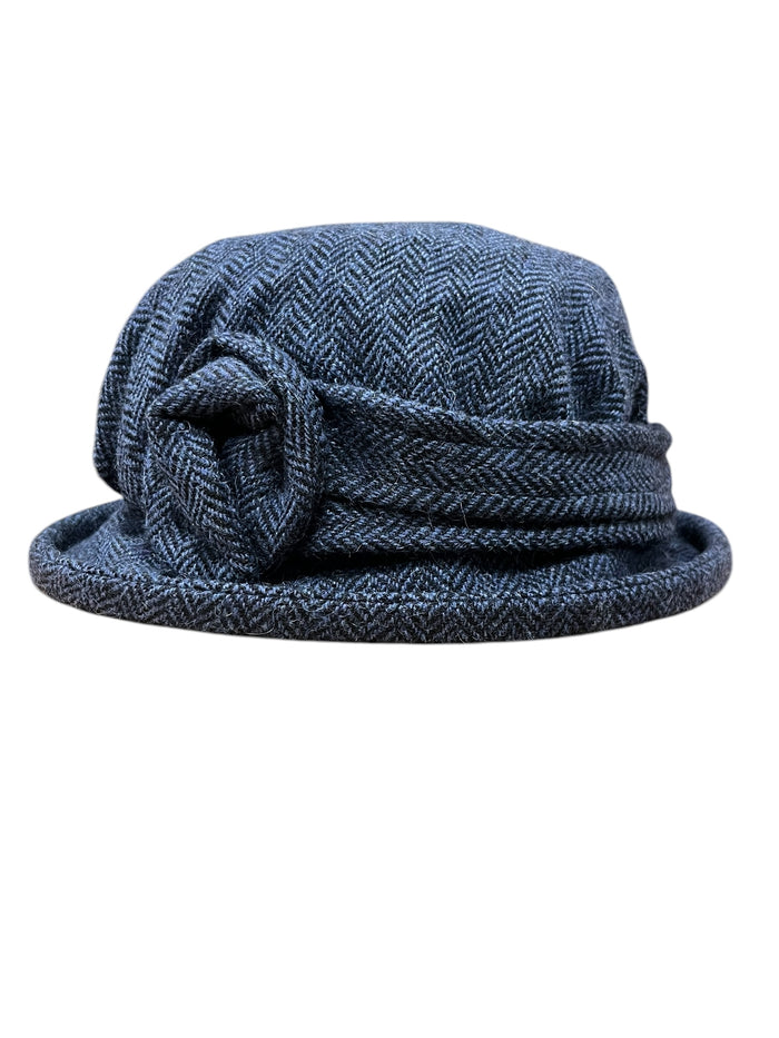 Dark Blue Herringbone - Downton Abbey Hat