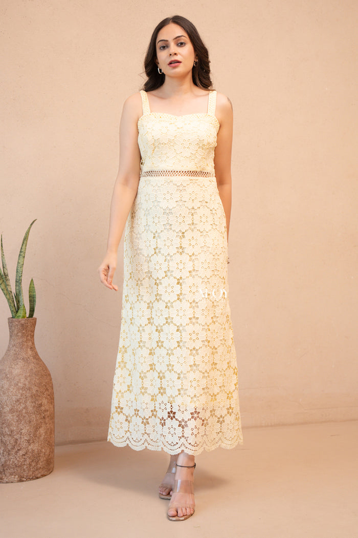 Yellow vacation dress women