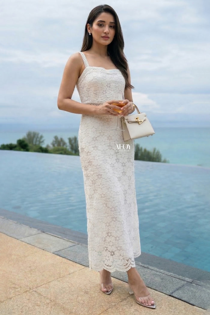 Lace vacation dress women