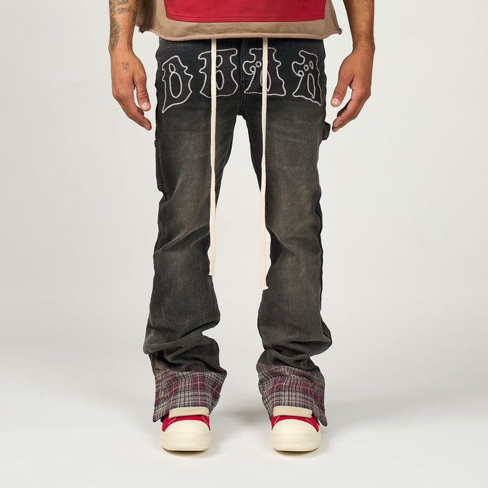 Duaa - Pattern Plaid Denim - Black Wash - Clique Apparel
