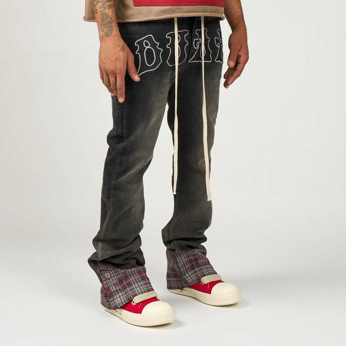 Duaa - Pattern Plaid Denim - Black Wash - Clique Apparel
