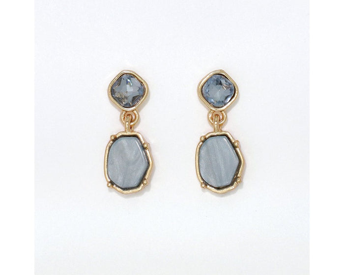 Dusty Blue Crystal Earrings
