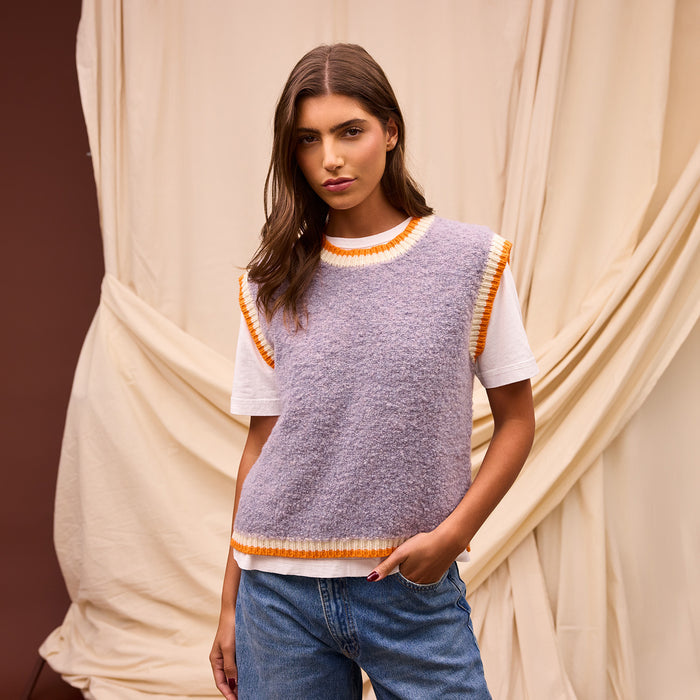 Eleni Knit Vest - Mink Grey