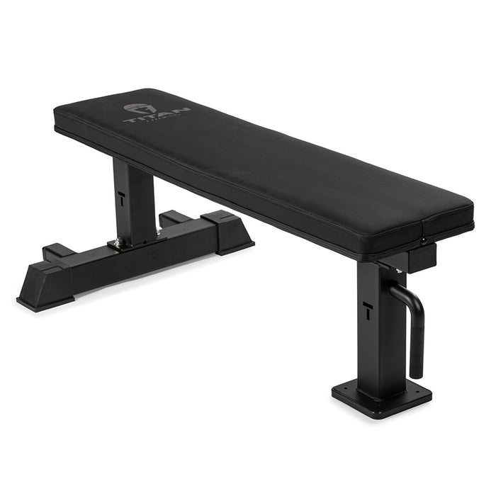 Elite Series Single Post Flat Bench | Black