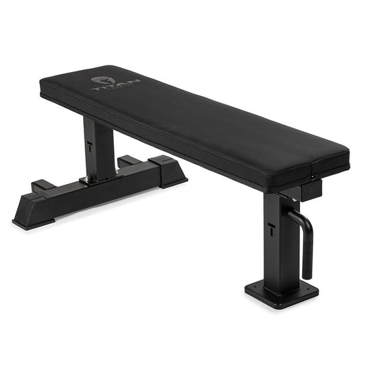 Elite Series Single Post Flat Bench | Black