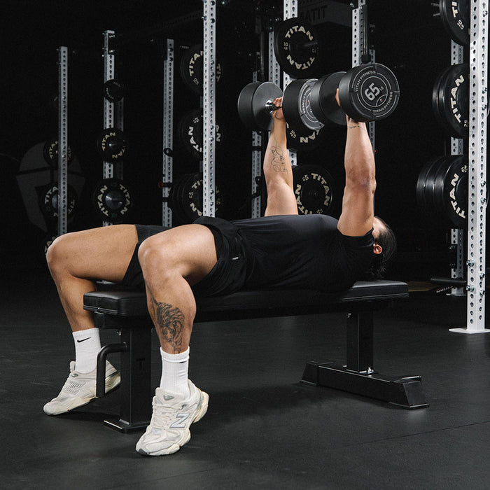 Elite Series Single Post Flat Bench | Black