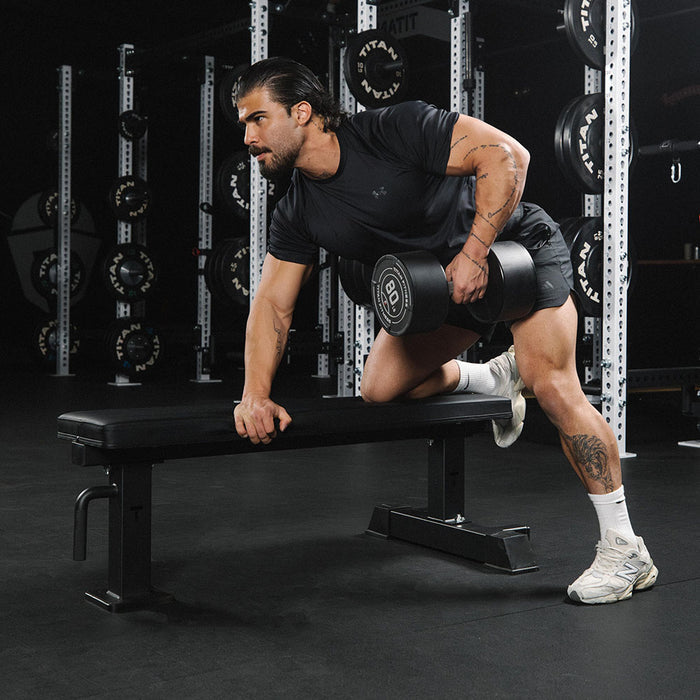 Elite Series Single Post Flat Bench | Black