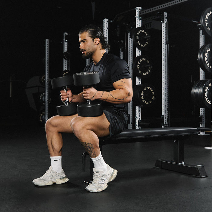 Elite Series Single Post Flat Bench | Black