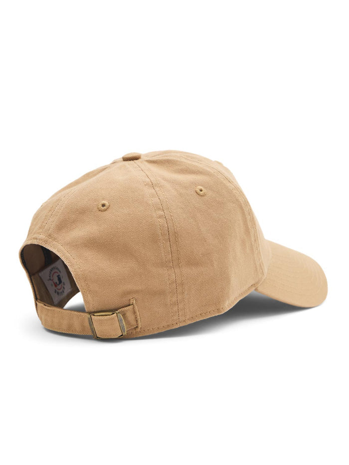Khaki tone-on-tone embroidered cap with LA Dodgers logo by Suzy.
