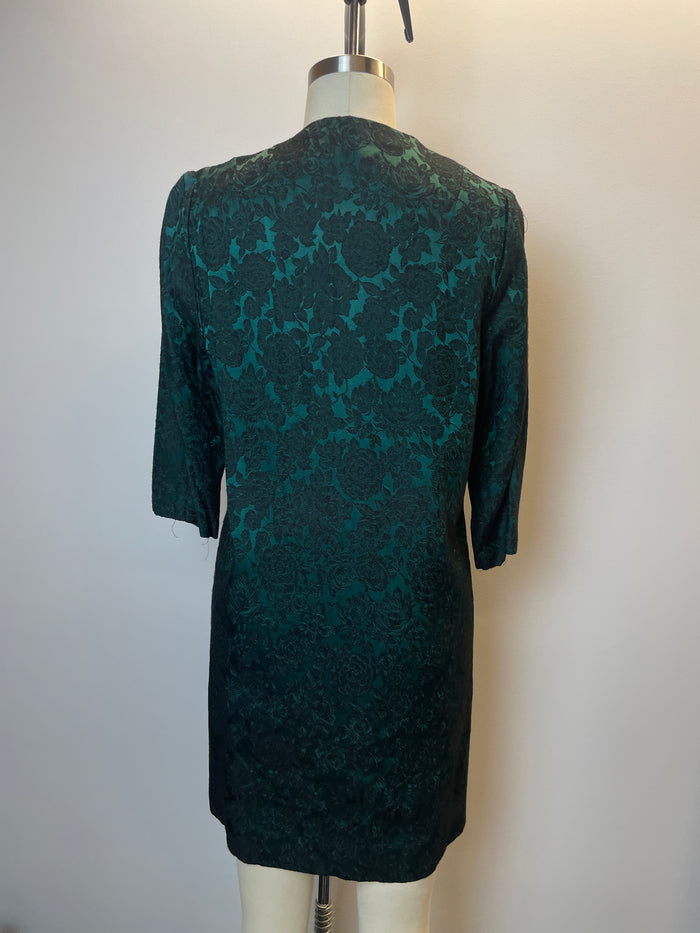 Emerald Green and Black Floral Coat image 3
