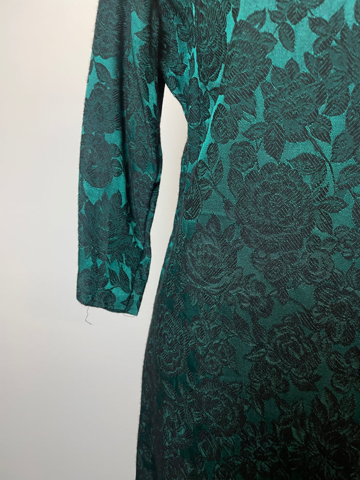 Emerald Green and Black Floral Coat image 4