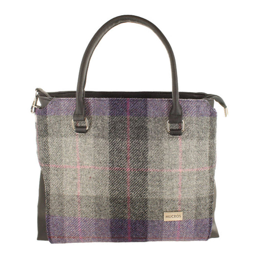 Emily Bag - Gray/Purple Plaid