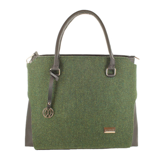 Emily Bag - Green Herringbone
