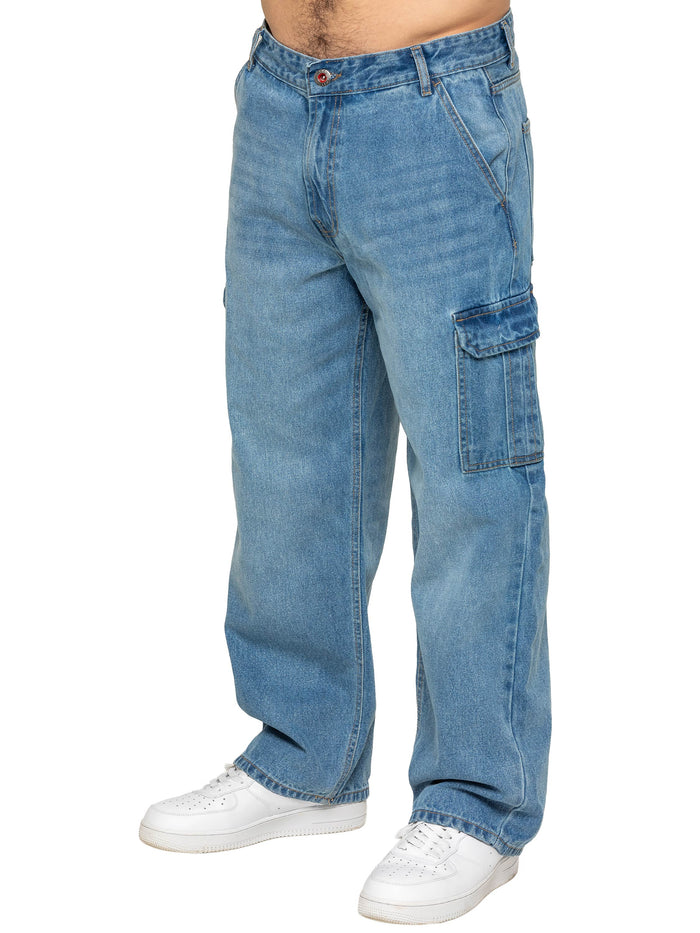 Enzo Milano | Mens Wide Leg Cargo Jeans