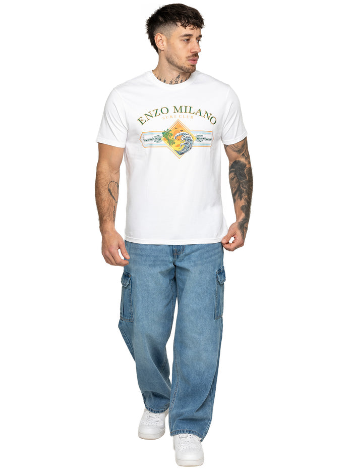 Enzo Milano | Mens Wide Leg Cargo Jeans