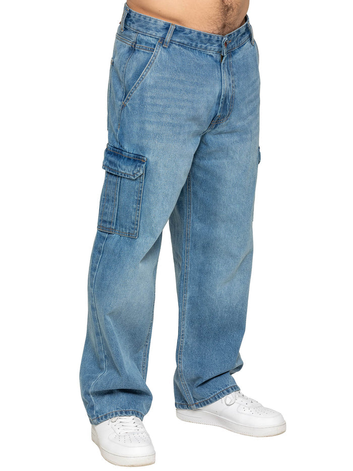 Enzo Milano | Mens Wide Leg Cargo Jeans