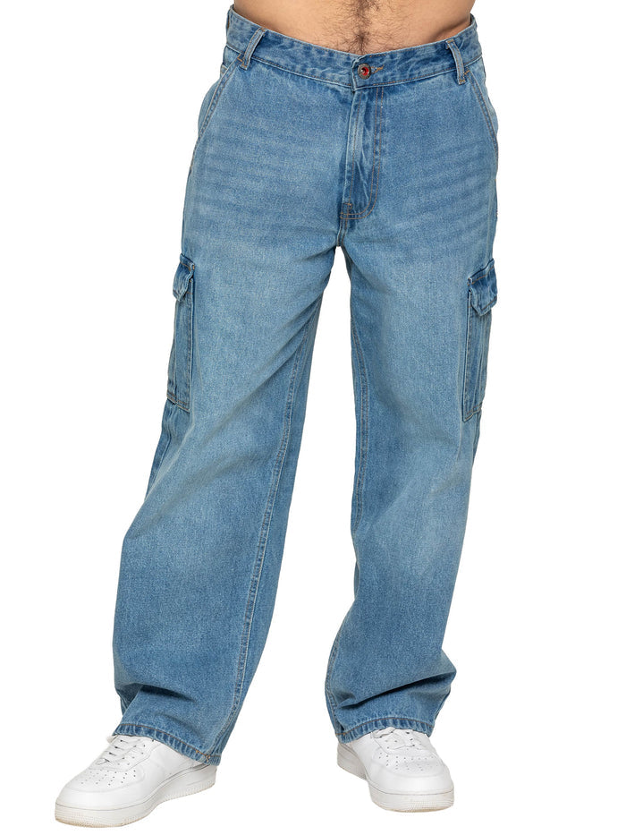 Enzo Milano | Mens Wide Leg Cargo Jeans