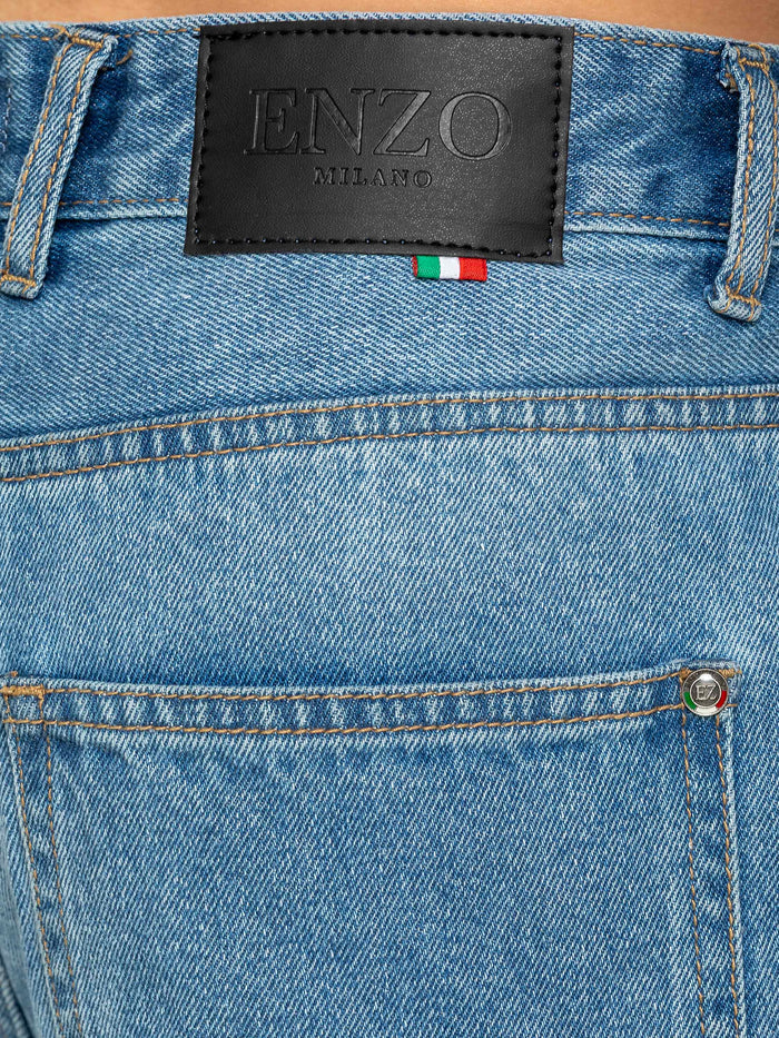 Enzo Milano | Mens Wide Leg Cargo Jeans