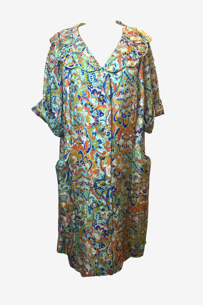 Erna Paisley Print Silk House Coat