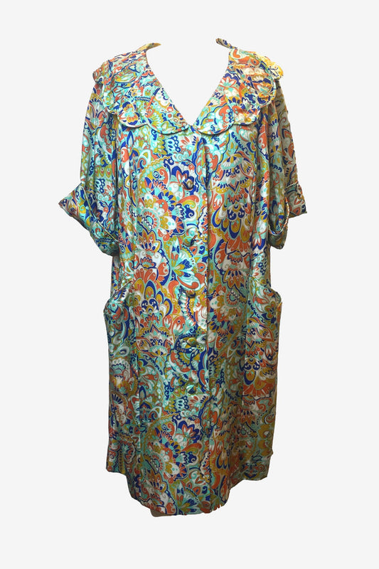 Erna Paisley Print Silk House Coat