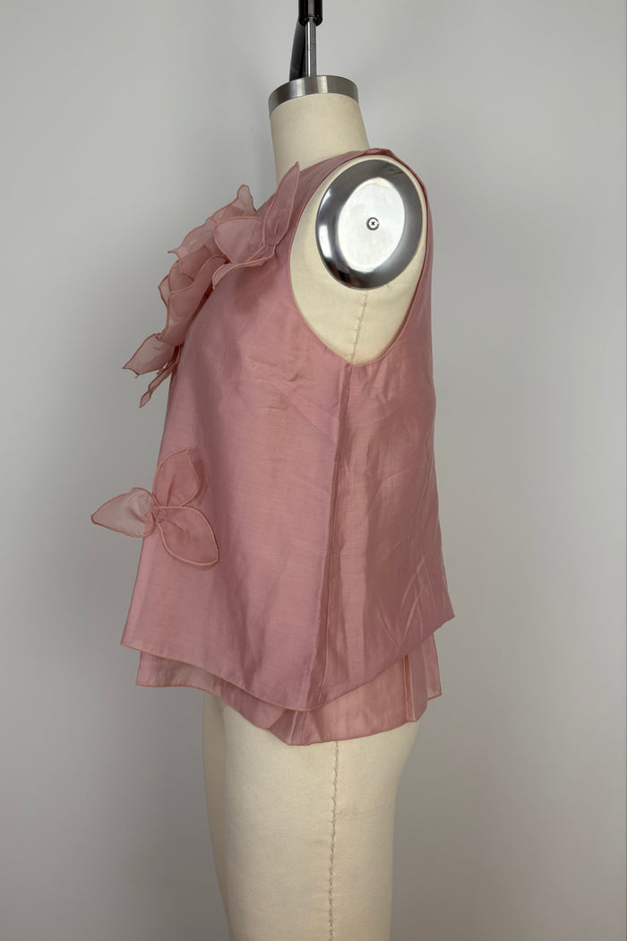 Ethereal Pink Petal Overlay Top
