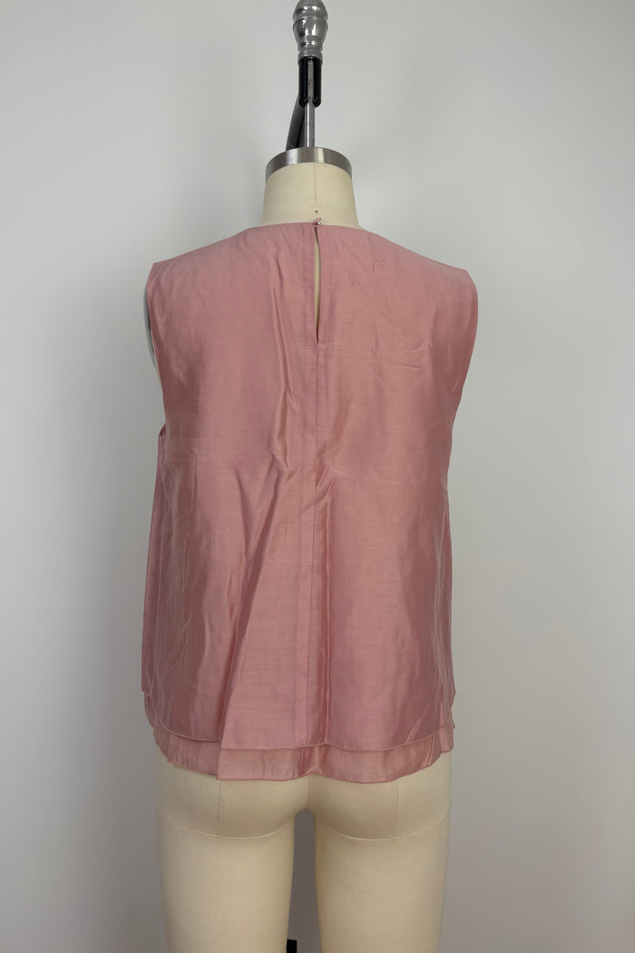 Ethereal Pink Petal Overlay Top
