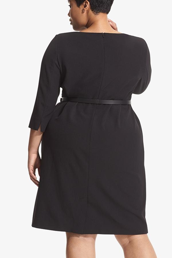 front image of a woman wearing the etsuko dress in black | Grid Hover | Exclude