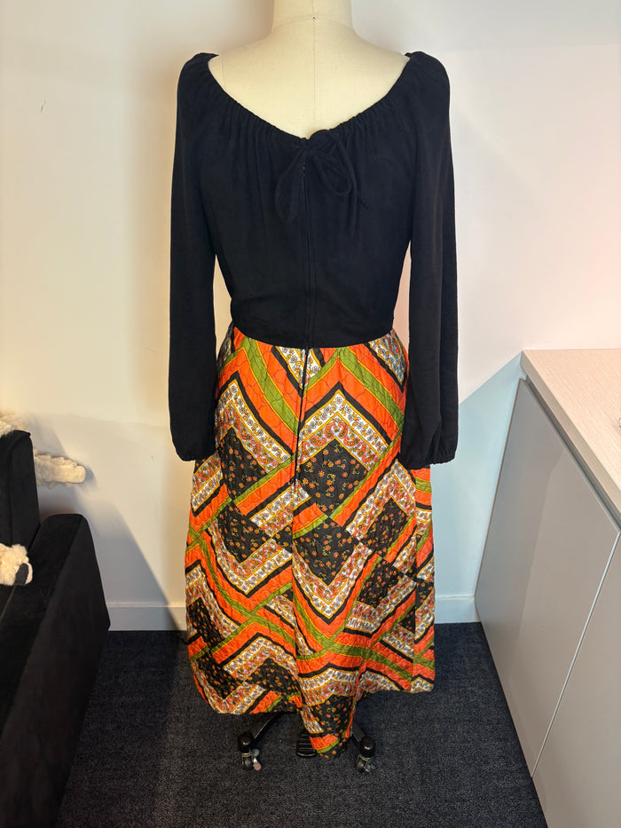Evelyn Pearson Boho Patchwork Midi Dress