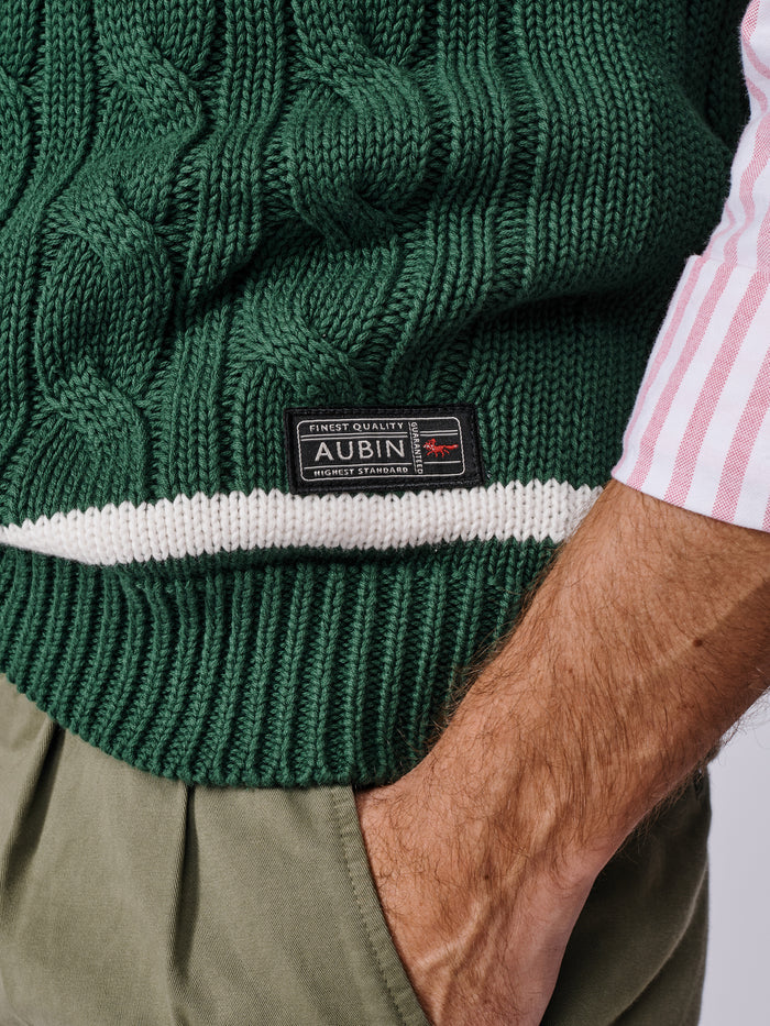 Aubin Green Everby Cotton Cricket Slipover | V-Neck