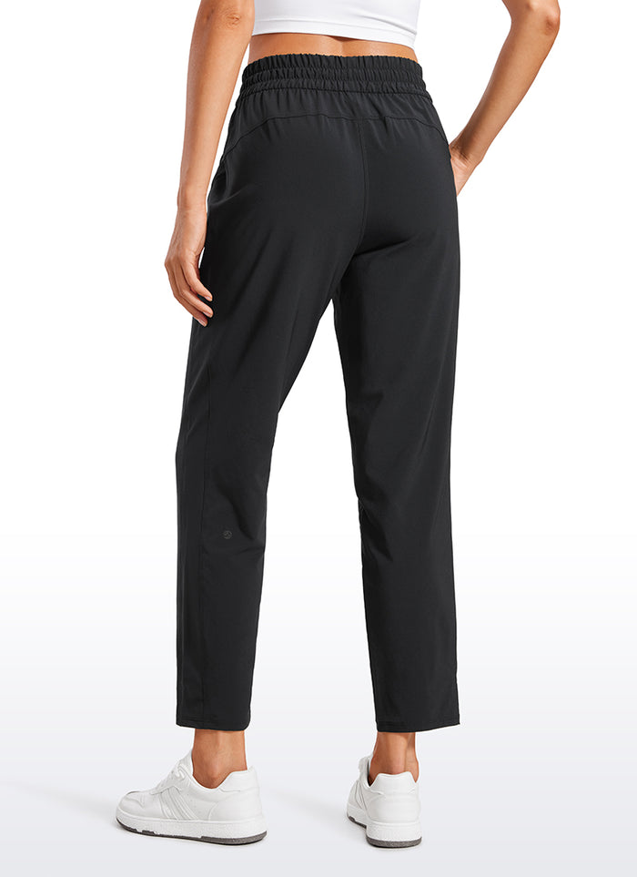 CRZ YOGA Women's Casual Workout Pants Mid Rise with Pockets 27" Black