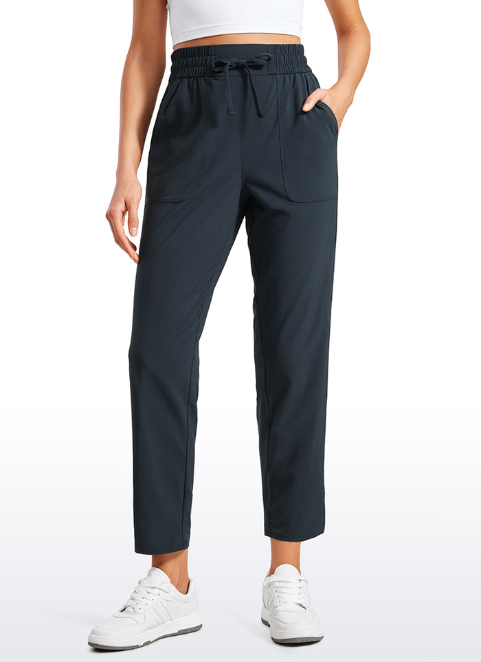 CRZ YOGA Women's Casual Workout Pants Mid Rise with Pockets 27" True Navy