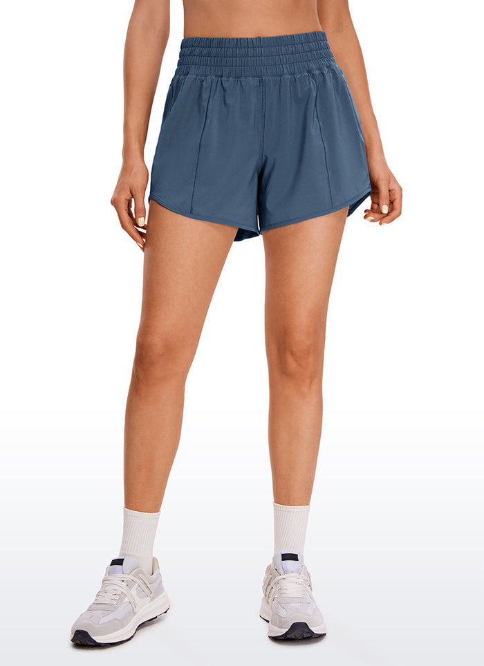 CRZ YOGA Women's Running Feathery-Fit Soft High Rise Lined Shorts 4'' Stelindigo