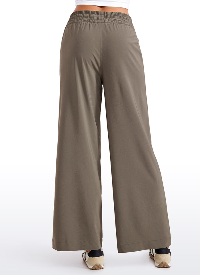 CRZ YOGA Women's Casual High Rise Wide Leg Pants with Pockets 30'' Nomad Grey