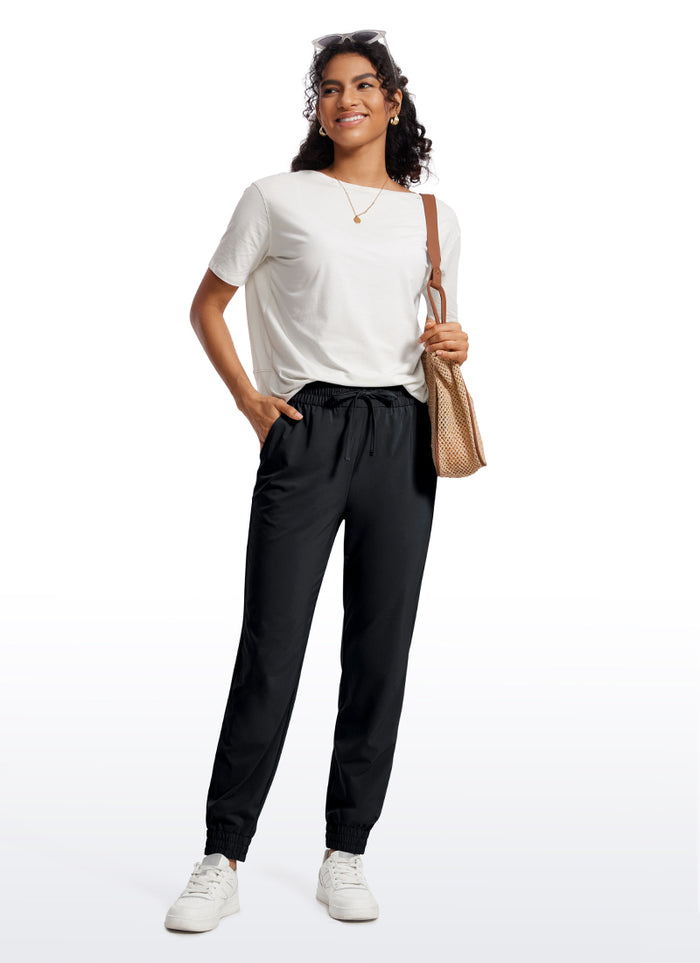 CRZ YOGA Women's Casual Workout Joggers with Pockets 28" Black