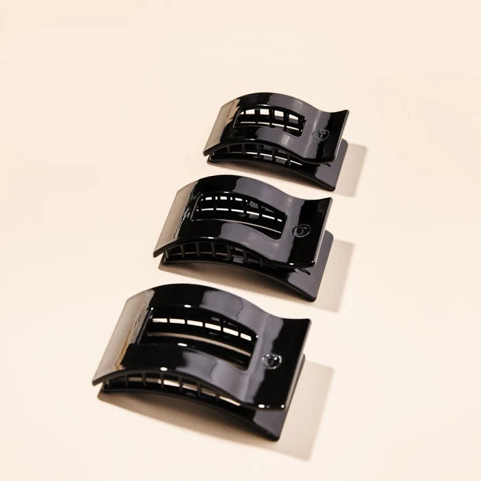 Flat Rectangle Hair Clip | Jet Black | Medium
