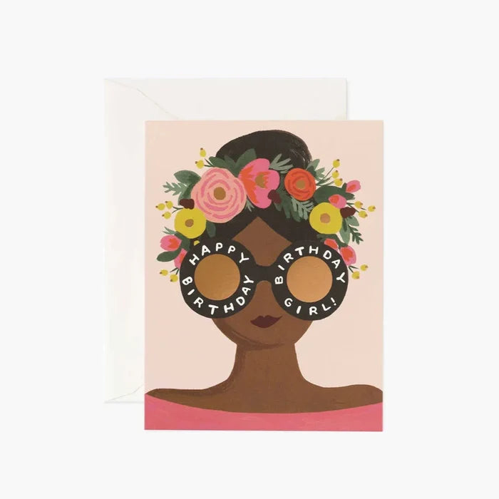 Flower Crown Birthday Girl Notecard - The New York Public Library Shop